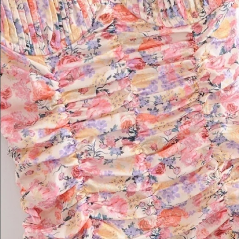 CLEARANCE Floral Ruched Cami Tank Mini Dress - Picture 11 of 14